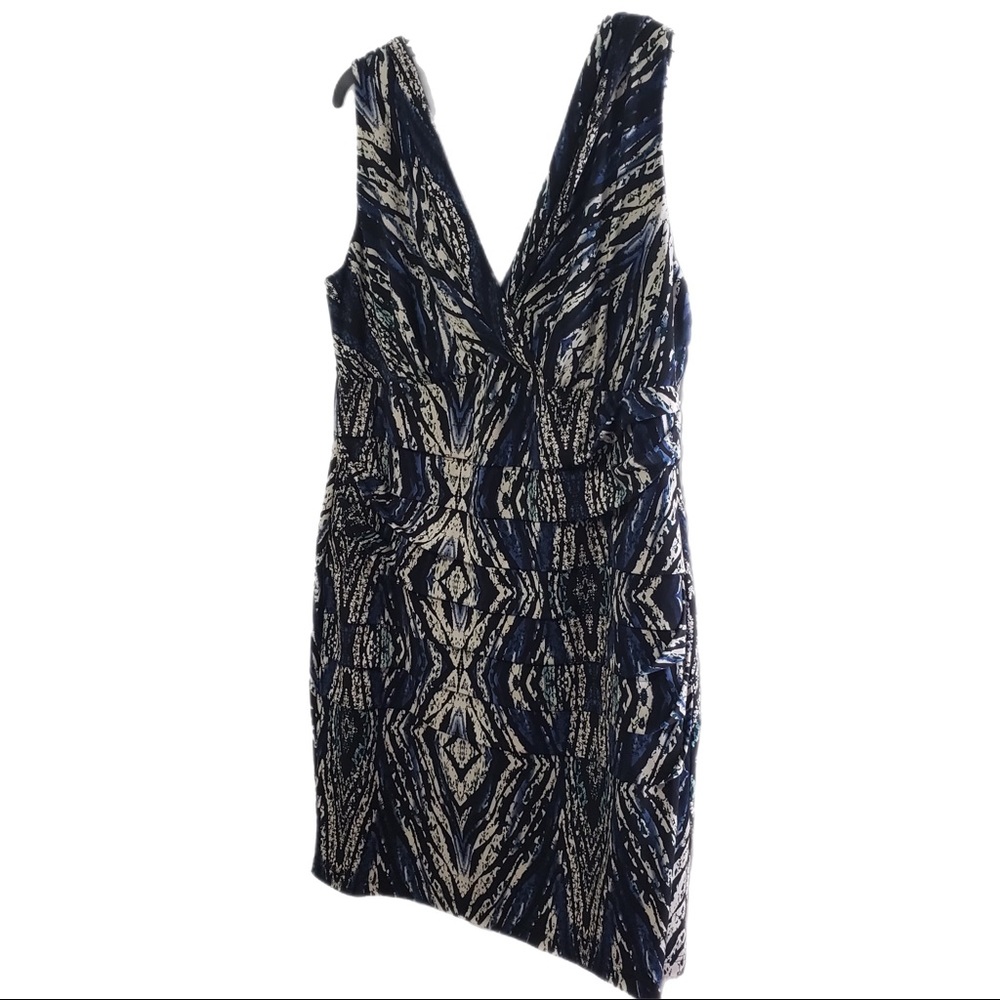 Connected Apparel Pleated Print Dress (18W)